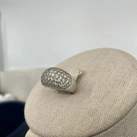 Sterling Silver 925 Pave CZ Dome Ring Size 5.75 - Picture 6 of 10